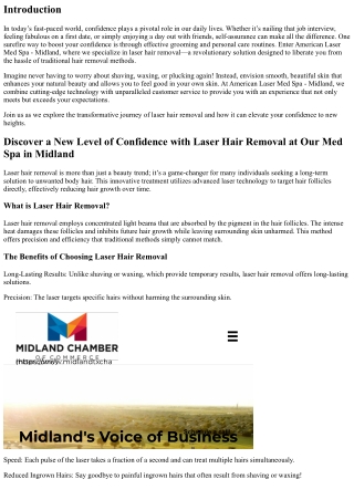 Discover a New Level of Confidence with Laser Hair Removal at Our Med Spa in Mid
