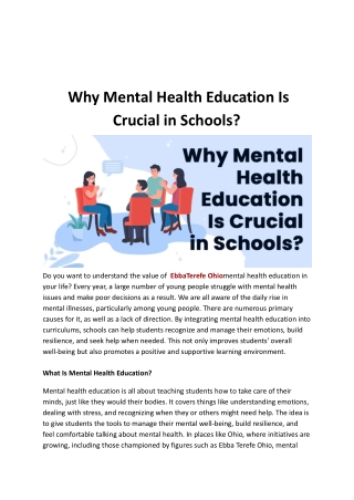 why mental health education is crucial in schools