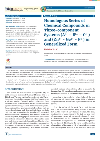 Homologous Series of Chemical Compounds in Three-component Systems (Aa  – Bb  –