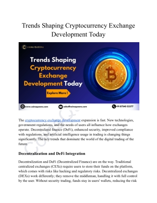 trends shaping cryptocurrency exchange