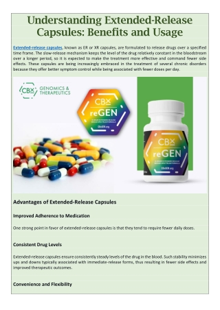 understanding extended release capsules benefits