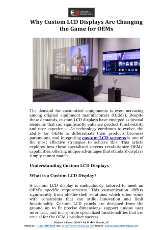 why custom lcd displays are changing the game