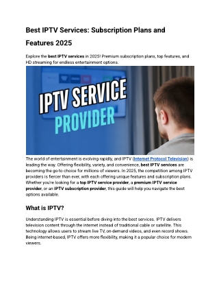 best iptv services subscription plans and