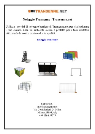 Noleggio Transenne  Transenne.net