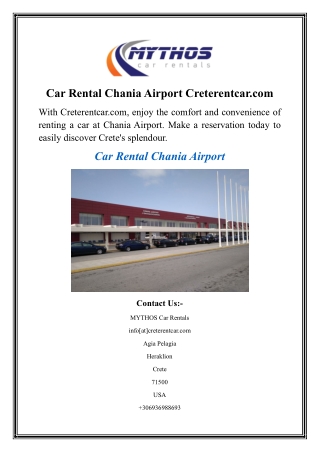Car Rental Chania Airport Creterentcar