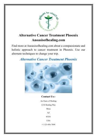 Alternative Cancer Treatment Phoenix Anoasisofhealing