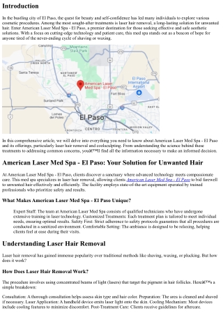 American Laser Med Spa - El Paso: Your Solution for Unwanted Hair