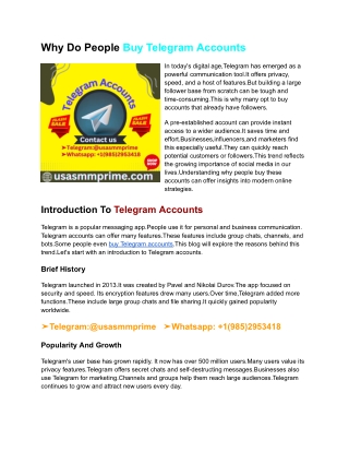 Why Do People Buy Telegram Accounts (1)