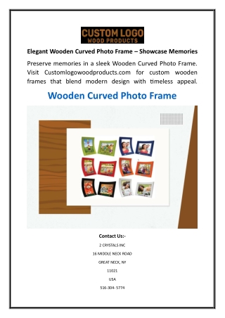 Elegant Wooden Curved Photo Frame  Showcase Memories