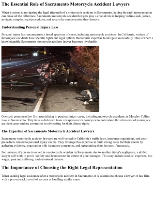 the essential role of sacramento motorcycle