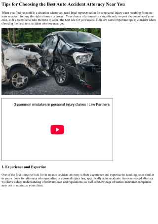 tips for choosing the best auto accident attorney
