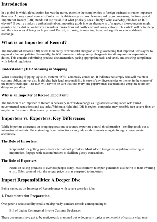 What is an Importer of Record? Key Insights for Businesses