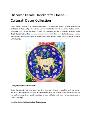 Discover Kerala Handicrafts Online – Culturati Decor Collection
