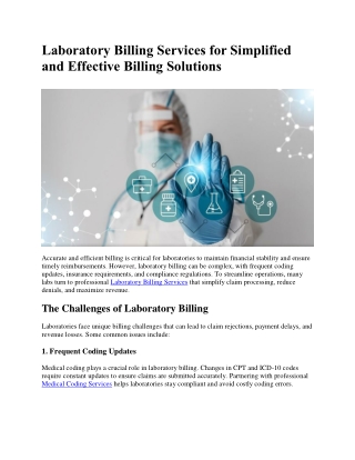 laboratory billing services for simplified