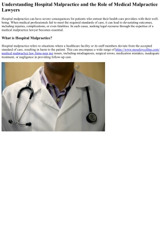 understanding hospital malpractice and the role