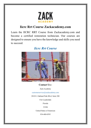 iicrc rrt course zackacademy com