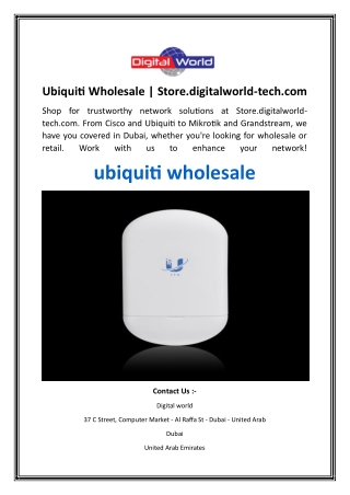Ubiquiti Wholesale  Store.digitalworld-tech.com