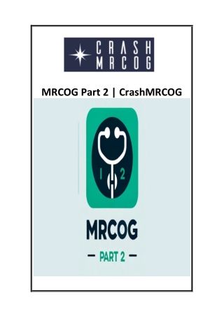 mrcog part 2 crashmrcog