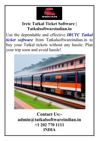 irctc tatkal ticket software tatkalsoftwareindian