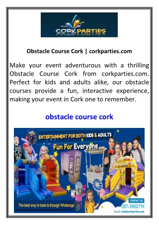 obstacle course cork corkparties com