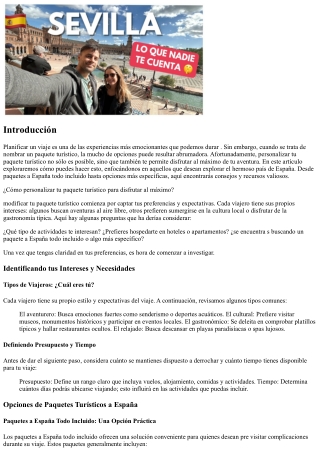 ¿Cómo  configurar  tu paquete turístico para disfrutar al máximo?