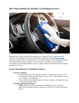 how often should you schedule car detailing