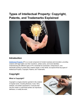 Types of Intellectual Property