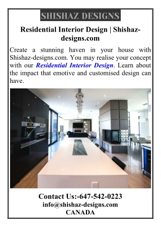 Residential Interior Design Shishaz-designs.com