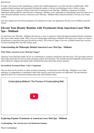 Elevate Your Beauty Routine with Treatments from American Laser Med Spa - Midlan