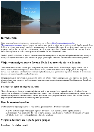 peregrinar  con amigos nunca fue tan fácil: Paquetes de viaje a España