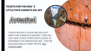 Tickets for the King´s Little Path Caminito del Rey