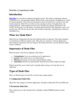 mode files a comprehensive guide