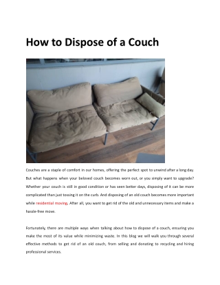 How to Dispose of a Couch