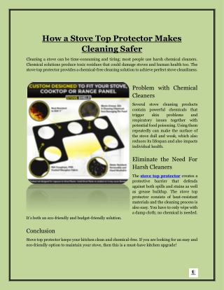 How a Stove Top Protector Makes Cleaning Safer