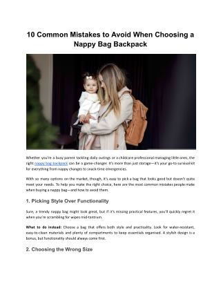 10 common mistakes to avoid when choosing a nappy