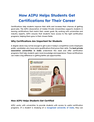 How AIPU Helps Students Get Certifications for Their Career