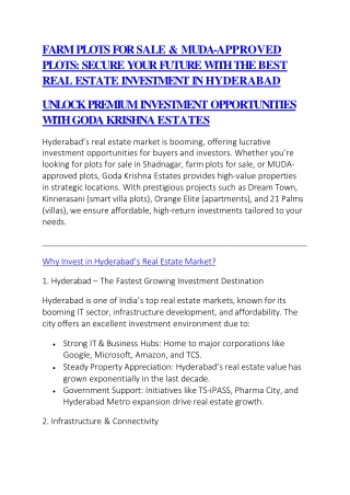 Real Estate Investment,Investment Oppurtunity