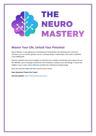 master your life unlock your potential