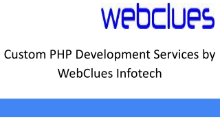 Custom PHP Development Services by WebClues Infotech