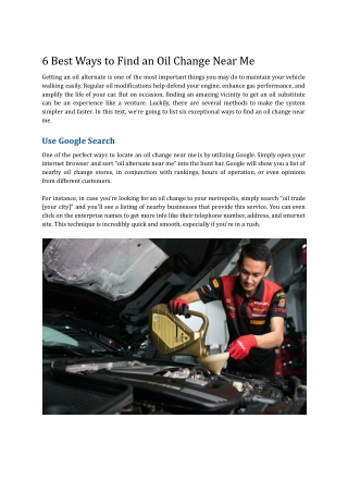 6 Best Ways to Find an Oil Change Near Me