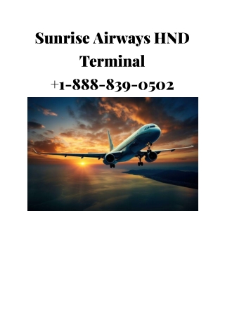 sunrise airways hnd terminal 1 888 839 0502