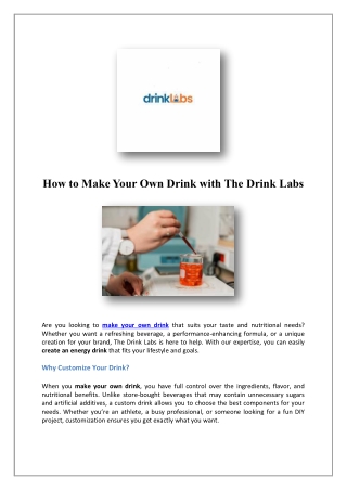 Drink Product Development | Drink Labs
