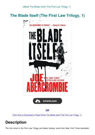 eBook The Blade Itself (The First Law Trilogy  1)