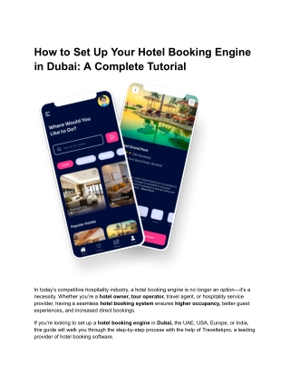 How to Set Up Your Hotel Booking Engine in Dubai_ A Complete Tutorial