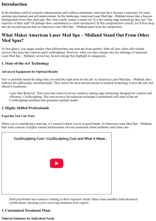 What Makes American Laser Med Spa – Midland Stand Out From Other Med Spas?