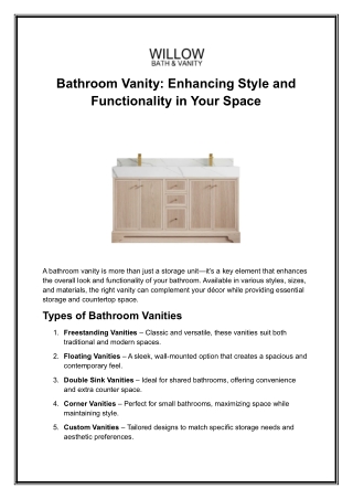 bathroom vanity enhancing style and functionality