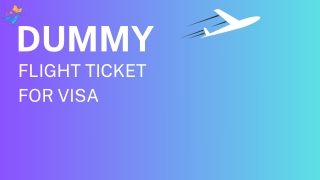 dummy flight ticket for visa