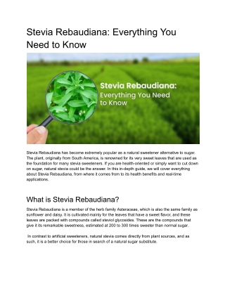 STEVIA REBAUDIANA PDF