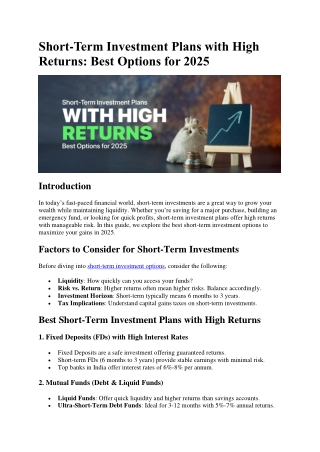 Short tern investment plans mar-2025 offpage (1)