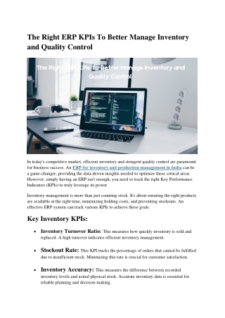 the right erp kpis to better manage inventory